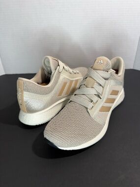 Adidas Edge Lux Women's Size 7.5 Neutral Tan Knit Athletic Sneakers